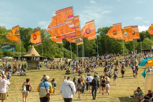 General view of the atmosphere on the second day of the Glastonbury Festival 2025