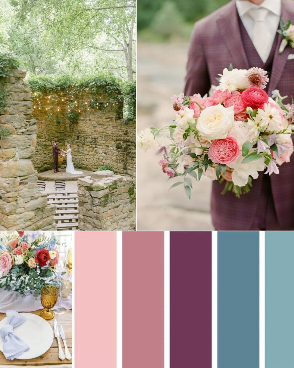 Wedding color schemes mauva powder blue Wedding color schemes mauva powder blue