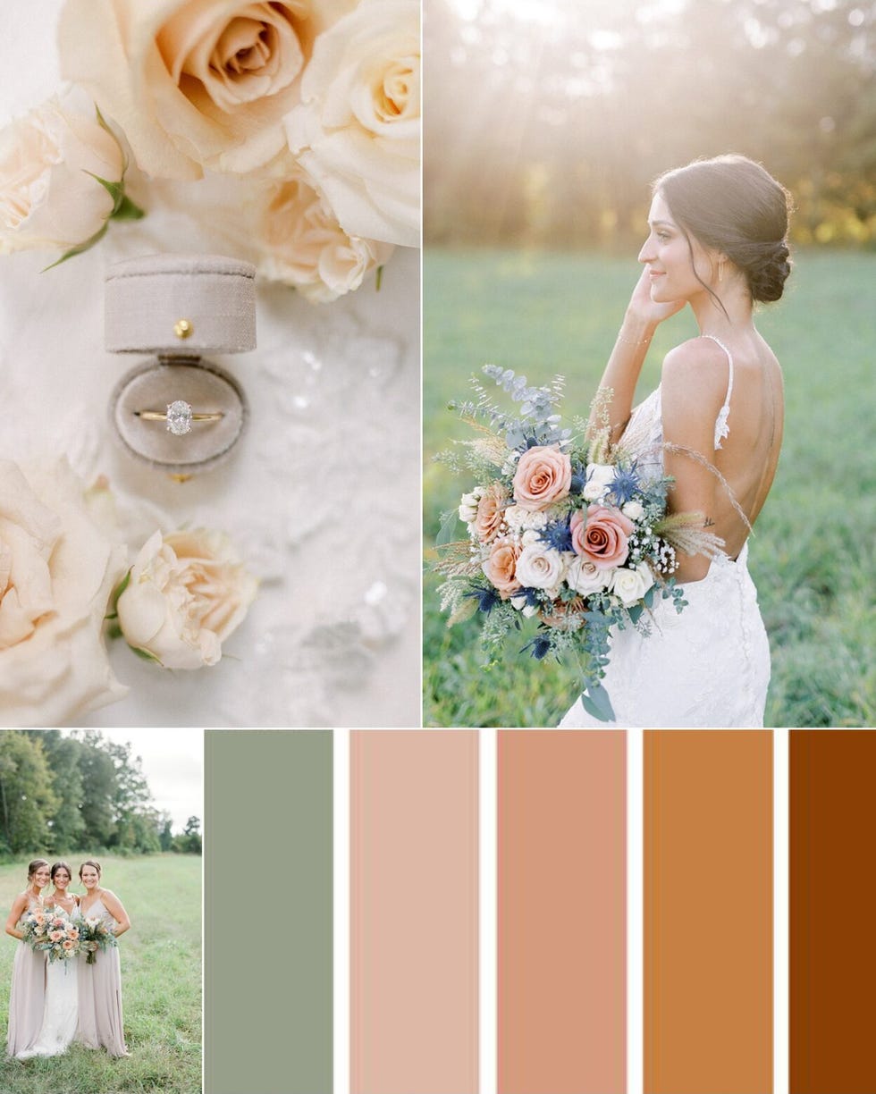Wedding color schemes terracota, cream, peach, subdued greens Wedding color schemes terracota, cream, peach, subdued greens