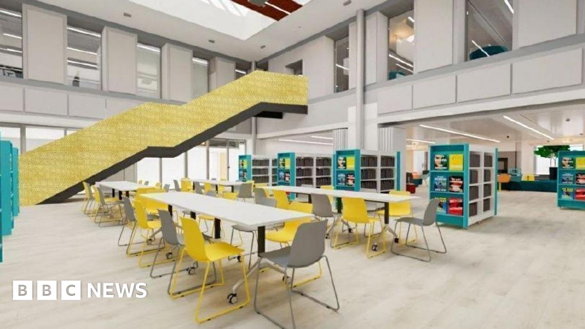 Designs for the planned new central library published by Reading