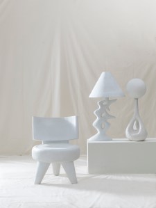 From the Pucci exhibition in the Château La Coste: Madoo chair by Nina Seirafi, Leon Lamp by Elizabeth Garouste, Hoku Star Lamp by John Koga.