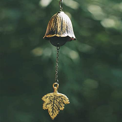 Oavand Japanese traditional happy little wind shear for outdoor state, iwachu Gussisen bless Temple wind bell and sympathy sheet wind bell garden garden bell, terrace, balcony (maple leaf)
