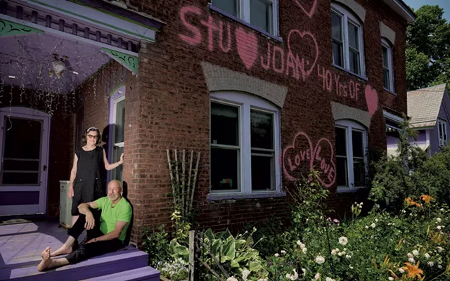 Stu McGowan and his wife Joan Watson at home in Burlington - Bear Cieri