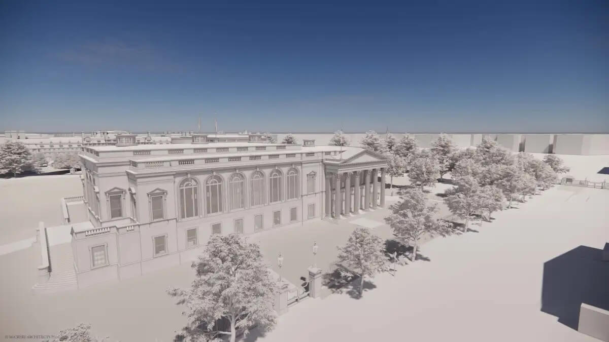 Rendering of the ballroom of the White House