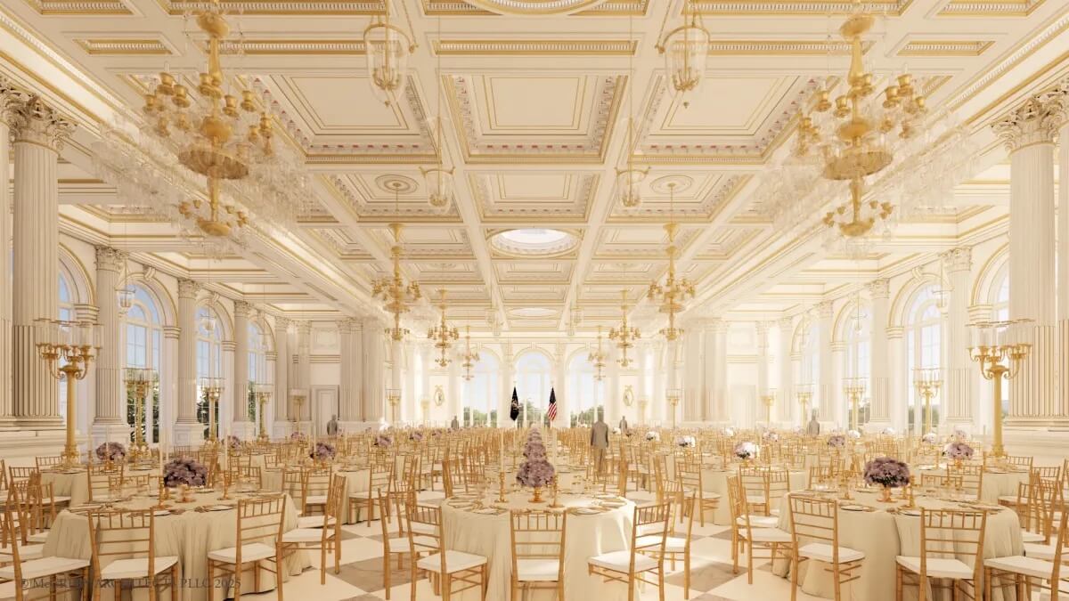 Trump reveals design for ballroom on the property of the White House