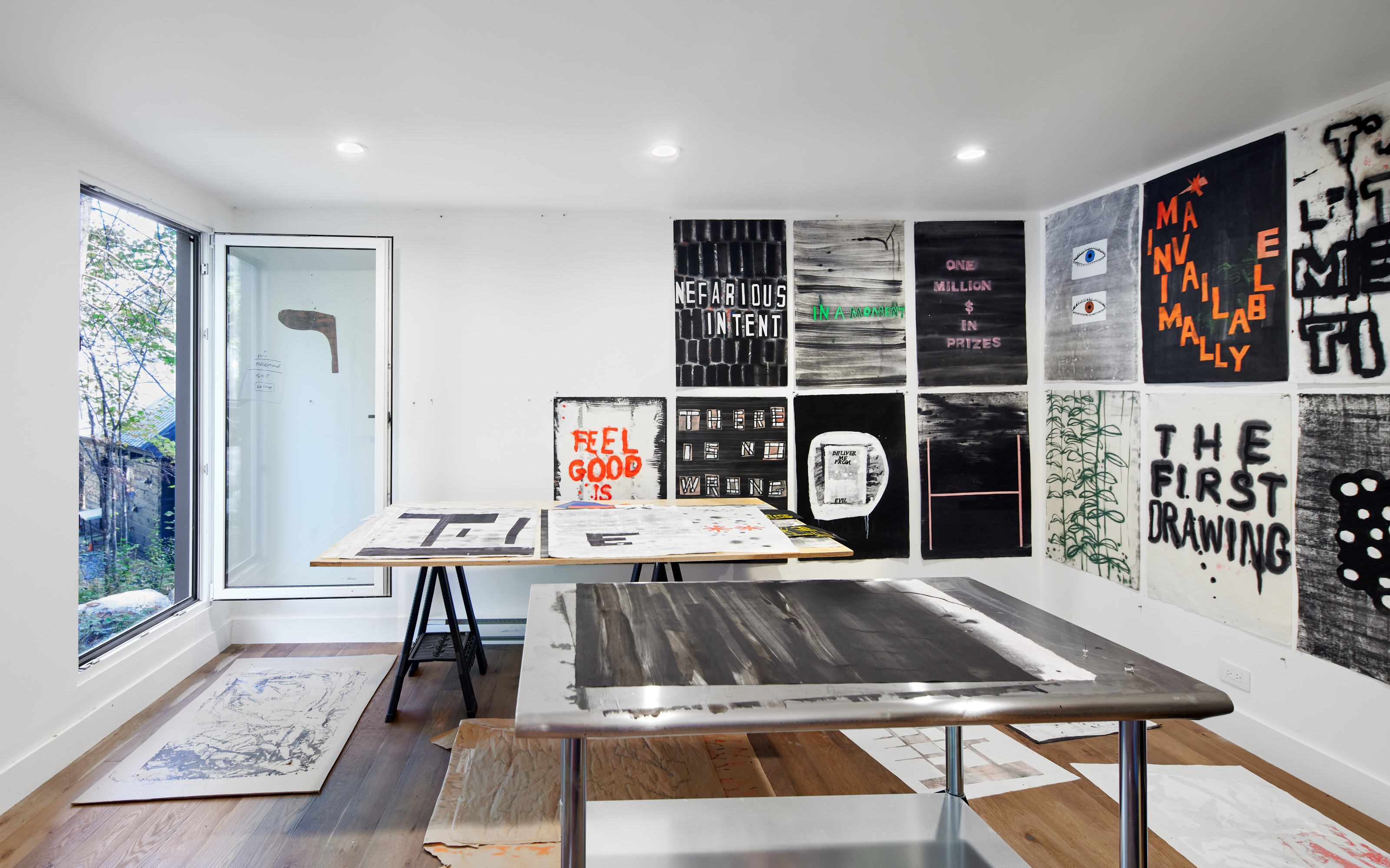 The separate studio offers a quiet, contemplative work area