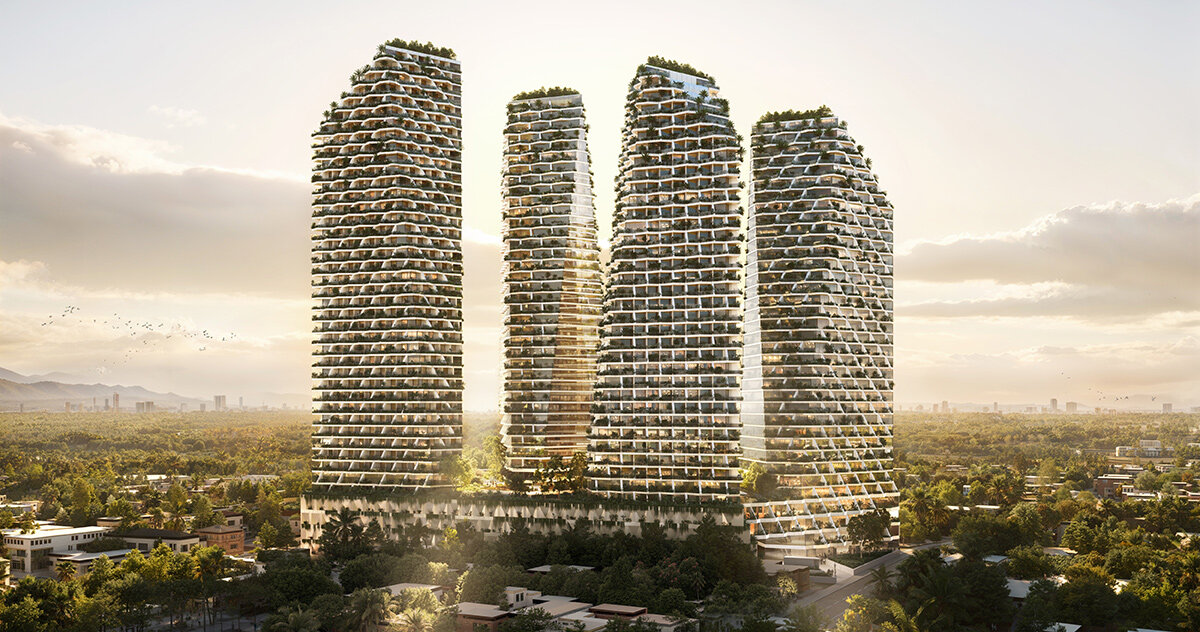 Jasper architects reveal terraces of "Palmanova" towers for Asunción