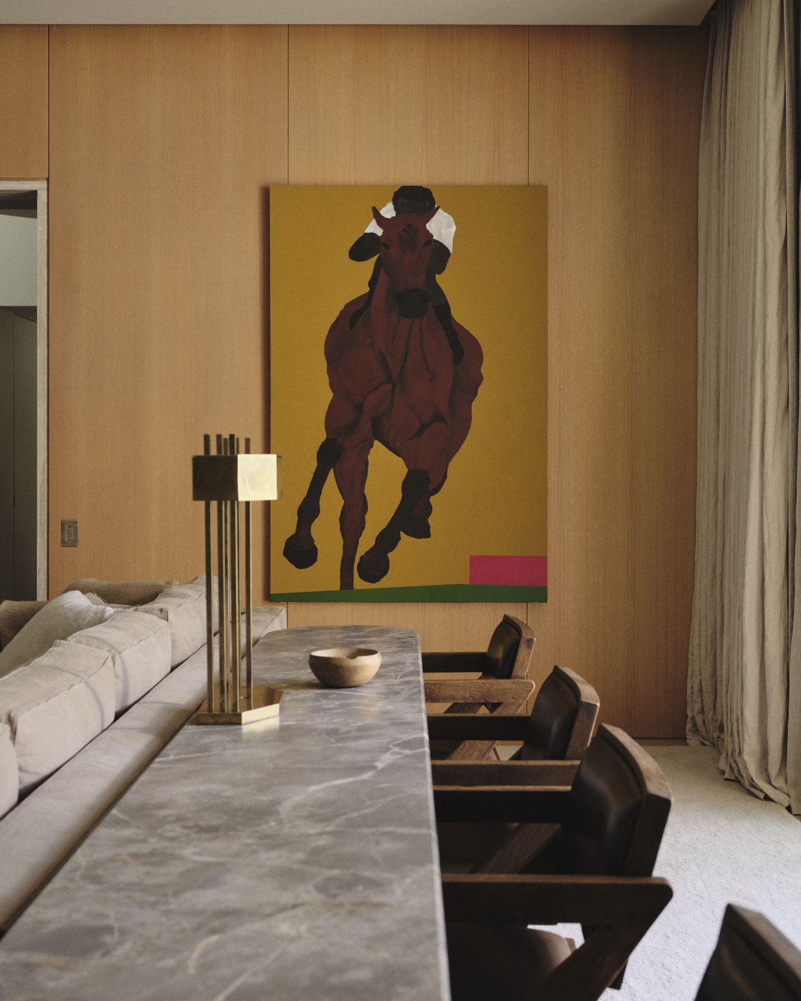 Image can contain interior design architecture furniture living room room table and dining table