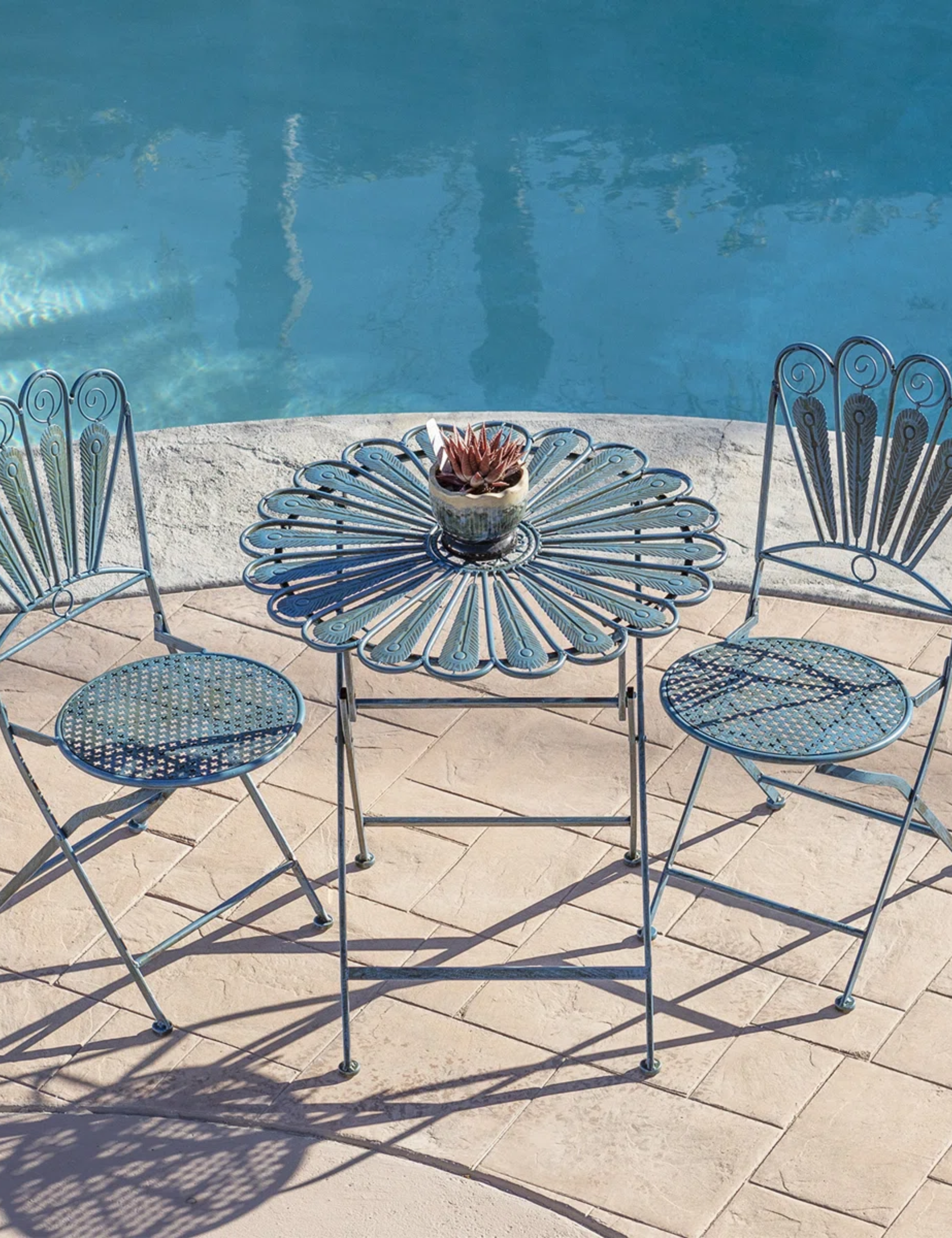 Wonderful iron bistro outdoors in Pfaublau -seats by the pool by the pool