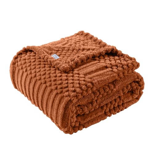 50 x 70 inch rust -throwing ceiling -soft and fluffy fleece, cute and aesthetic, perfect for sofa, couch, chair, bed, living room and bedroom, completely -season use, plush & cozy decorative blanket