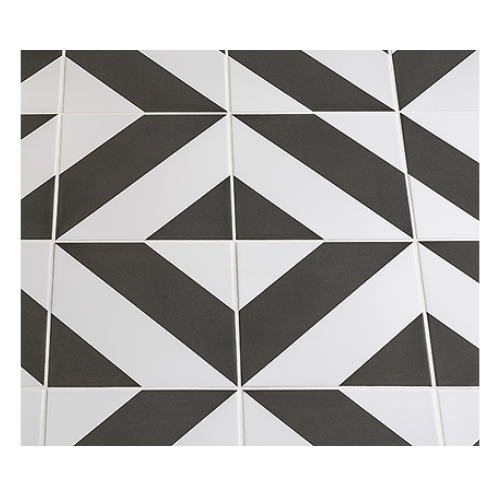 Stonehouse Studio, Como Jet Geometric Mustered Wall and Floor Tile