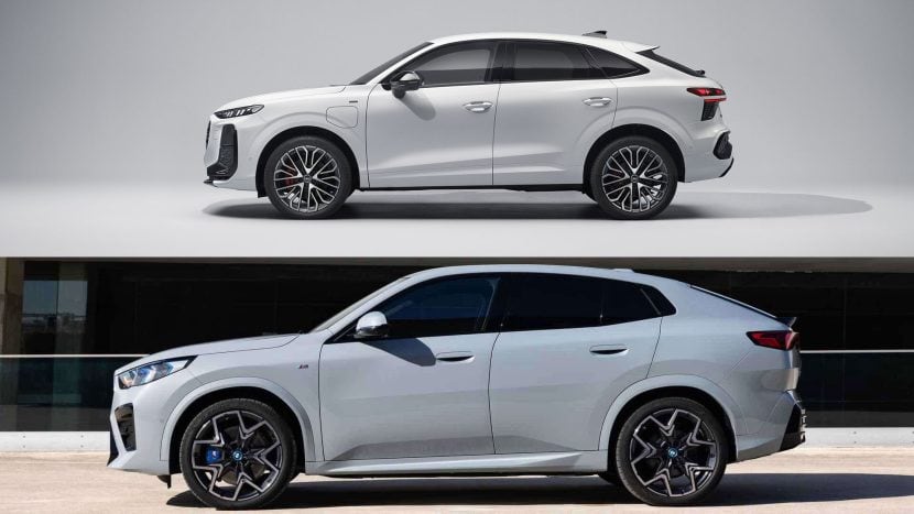 2025 BMW X2 against Audi Q3 side view