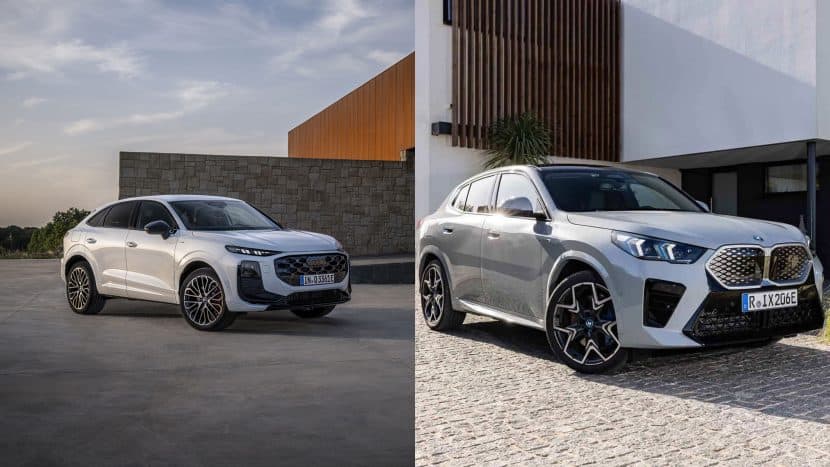 2025 BMW X2 against Audi Q3 three quarter view