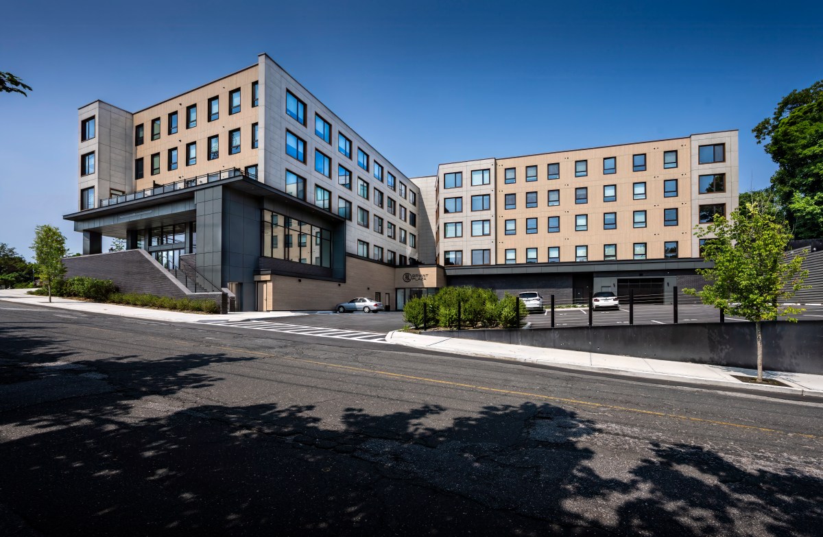 The 8-year project by Mojo Stumer, Bryant Plaza, is open to business