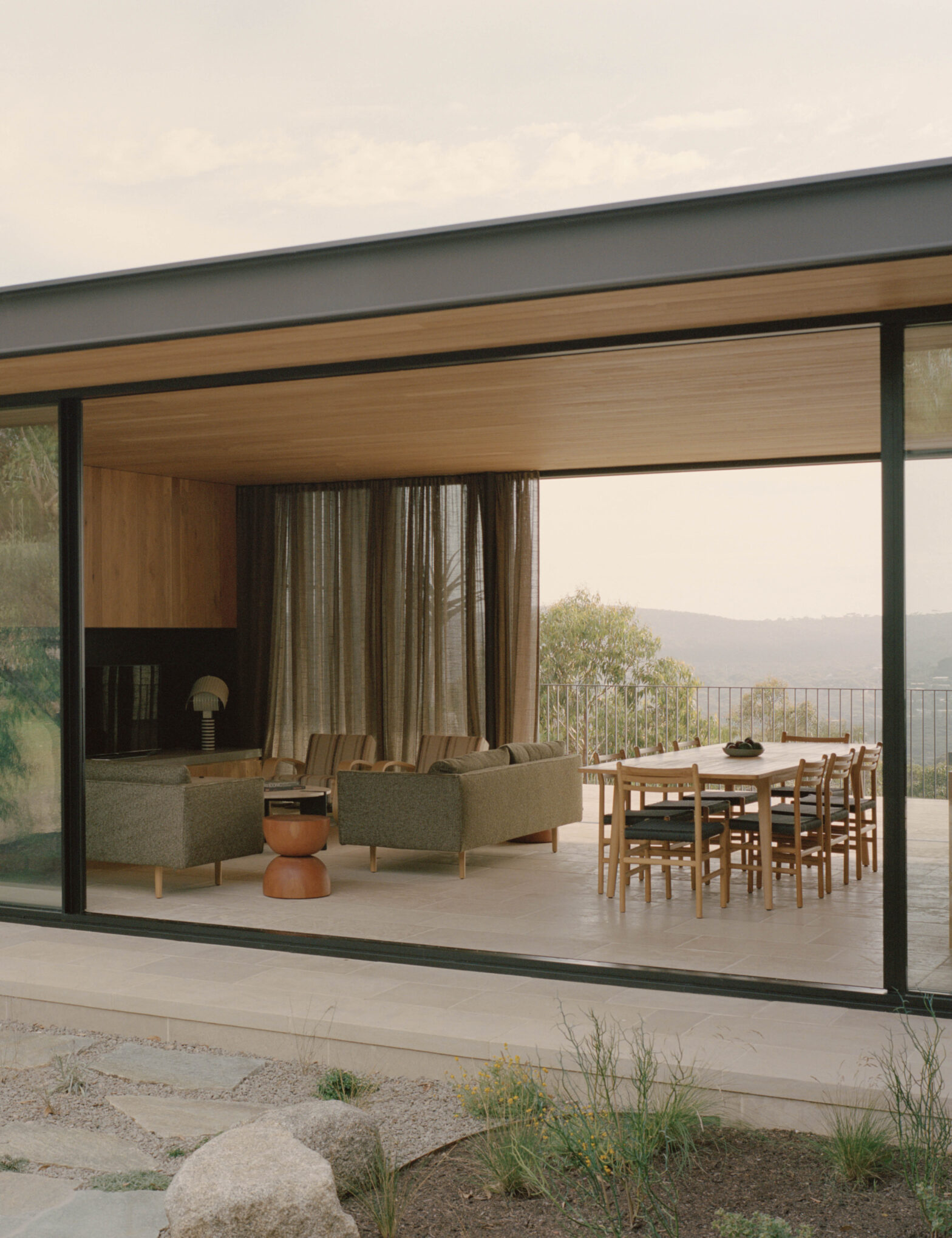 The view of the oceans is the focus of this earthy Anglesea house