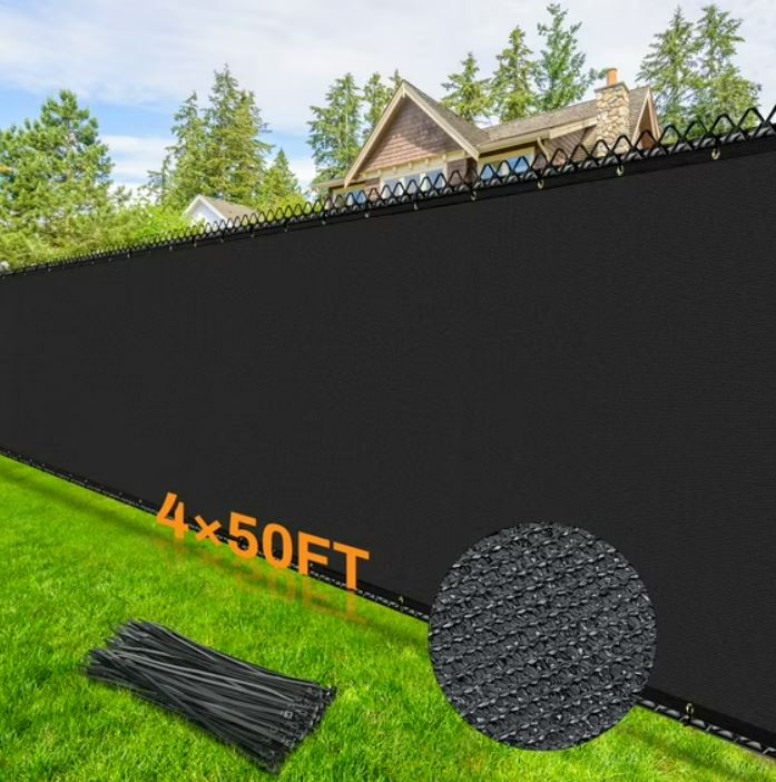 4x50ft black fence privacy with ties.