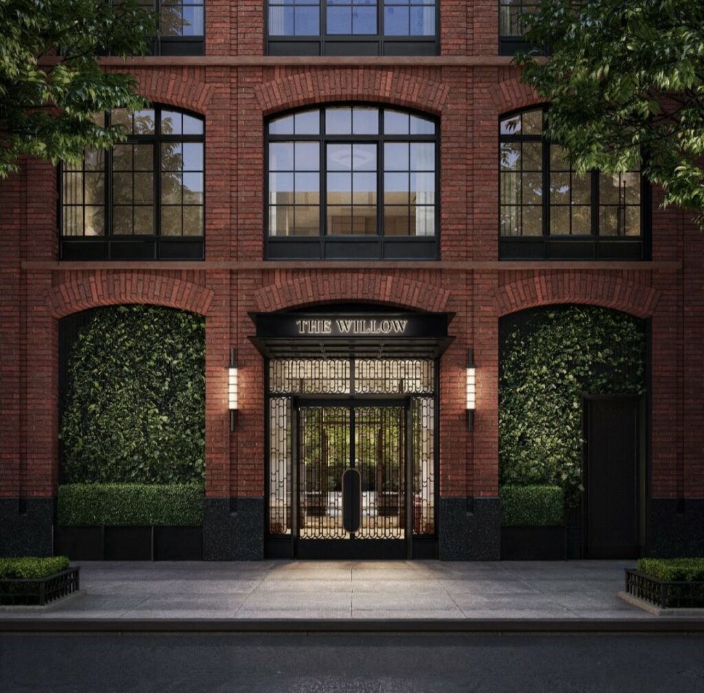 The Willow brick facade takes shape in the 201 East 23rd Street in Gramency, Manhattan,