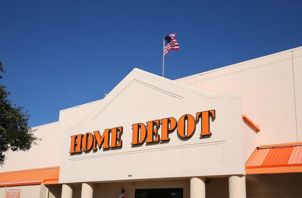 Home Depot Store with American flag.
