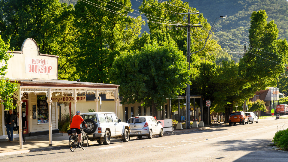The main street of Bright, Victoria.