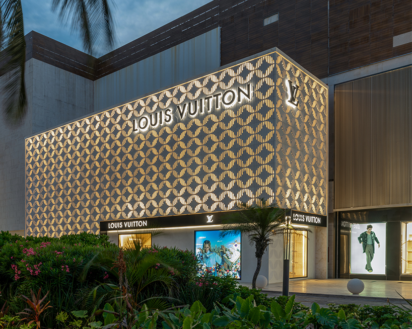 Louis Vuittons Cancun Boutique reveals concrete facade with shaped flower motif