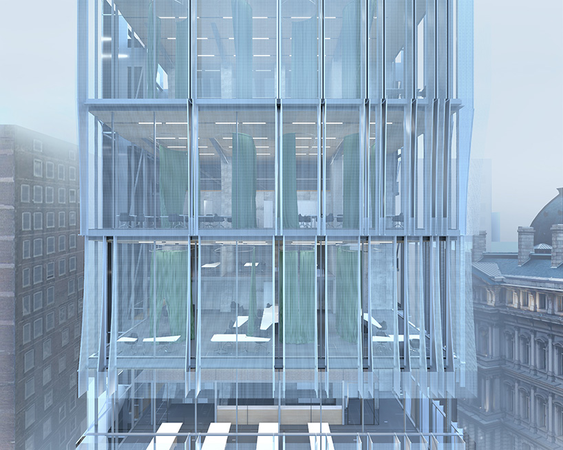 Perforated metal panels dressed office over st. Louis' Columbia building