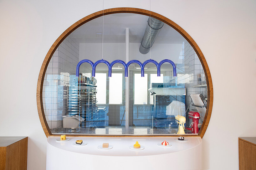 Paris Patisserie Abra frames pastries against geometric floors and brave primary colors