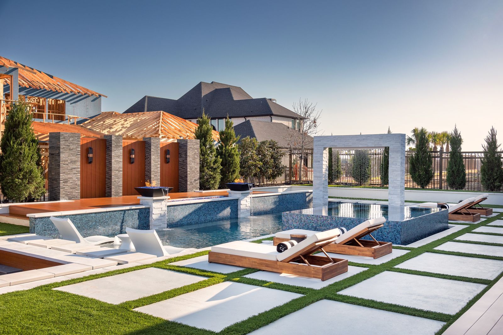 Image can architecture building house Housing villa pool water back yard nature outdoors and courtyard