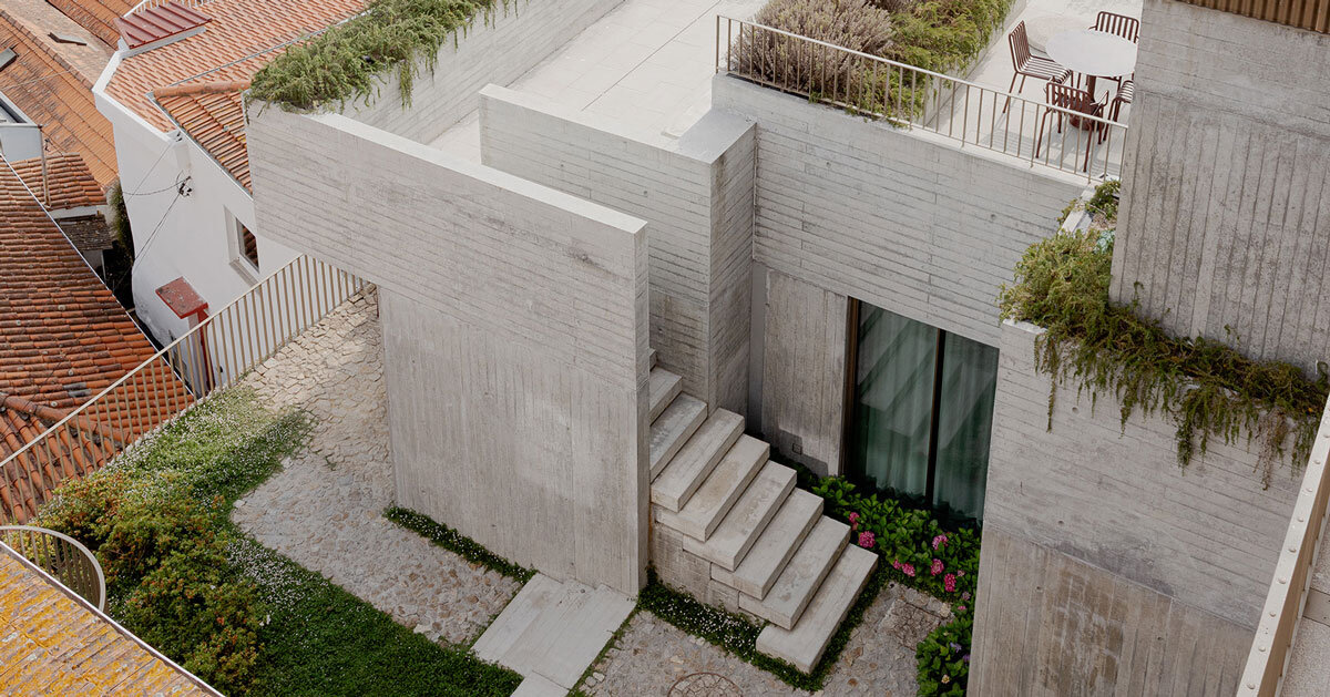 Renovated Porto Residence Neumagines Hillside terraces with steps concrete layers