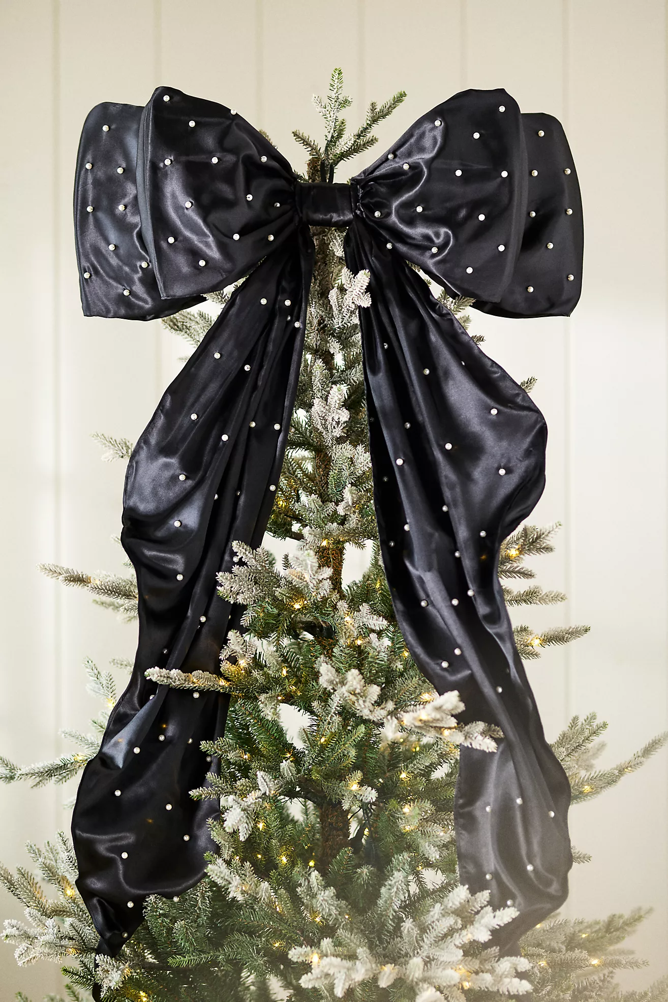 Pearled Satin Bow Tree Toper