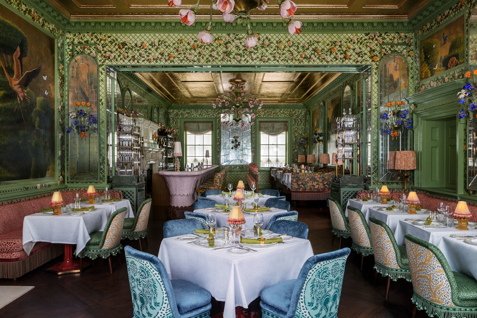The rose room with Annabel, a great imagination of flora and fauna.