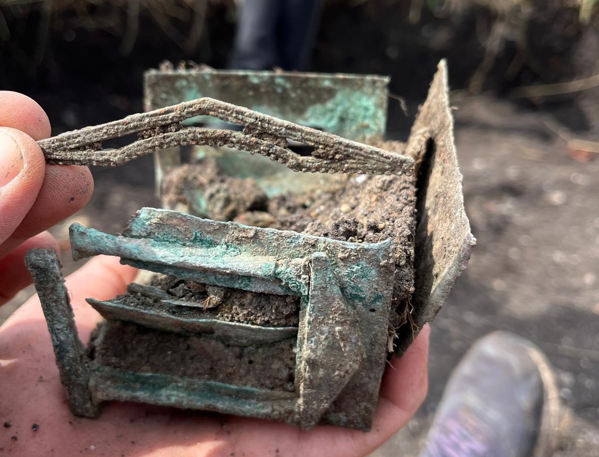 A bronze temple facade box is one of the new discoveries in Turda