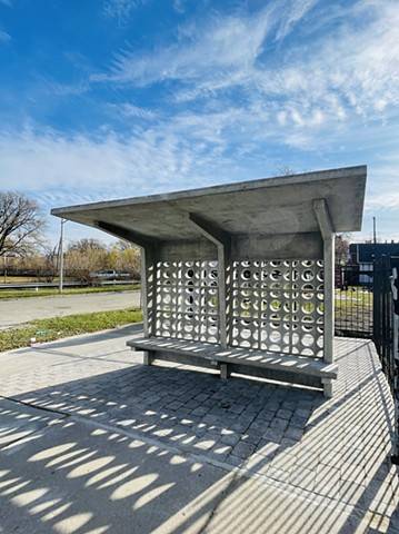 The artist gives cultural form and function to the Clark-Fulton bus stop