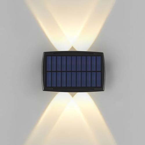 Gesto 4W Solar Up Down Wall Light - Waterproof 2-Way LED Outdoor Wall Light with 1200mAh Battery | Automatically switches off day and night | Outdoor light for garden, farm, facade, fence, balcony, terrace, stairs