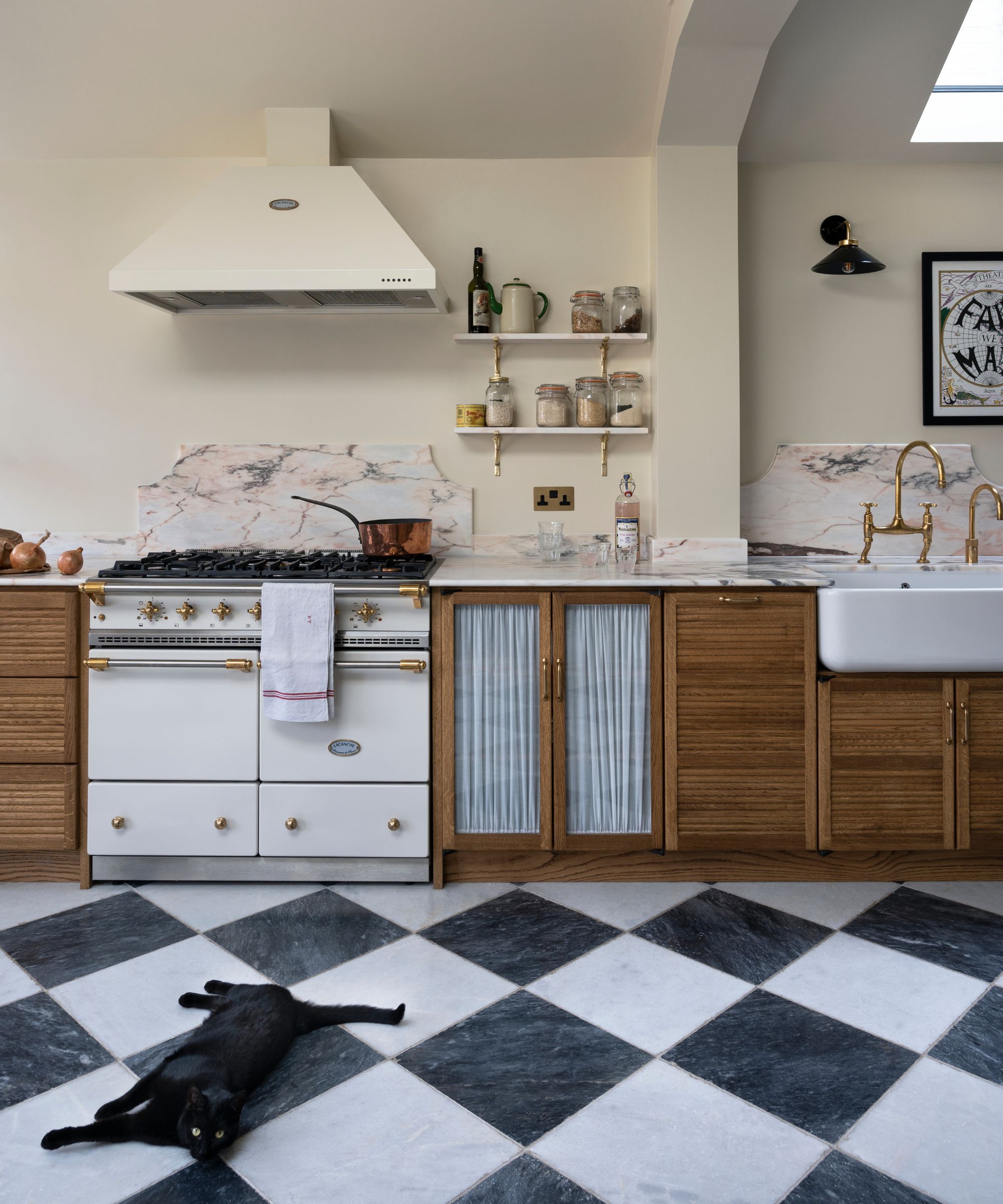 deVOL haberdashery kitchen with checkered tiled floor