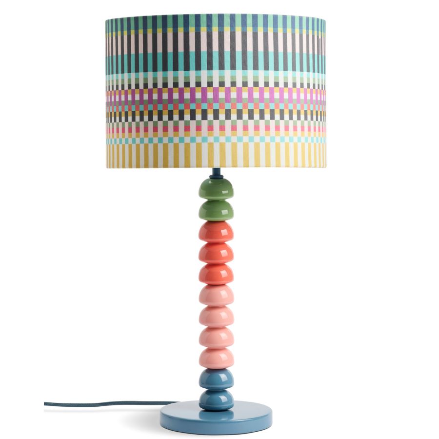 A colorful table lamp