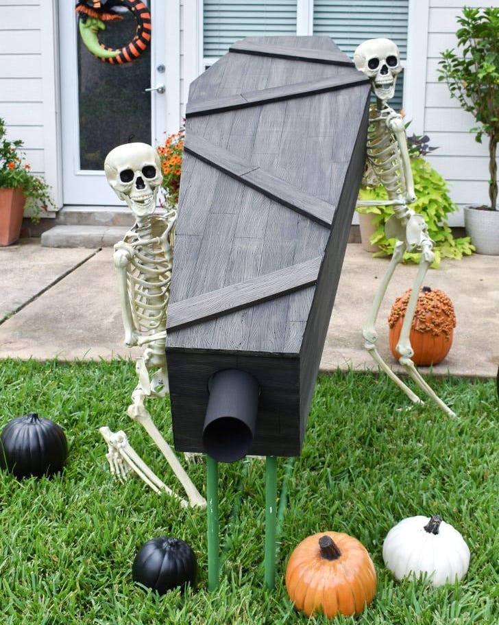 Halloween decorations outdoors outdoor coffin bonus slide