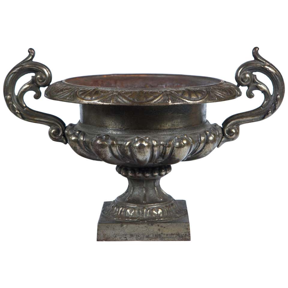 French cast iron garden urn, early 20th century