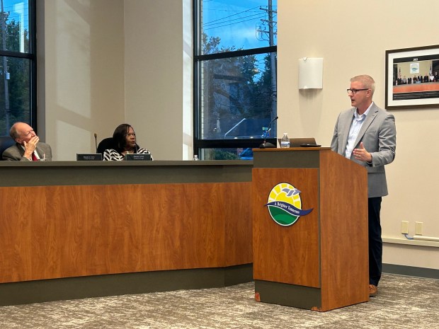 Brian Meng – Principal Architect at Bialosky Cleveland, speaking before the Richmond Heights Planning and Zoning Committee on October 28th. (Frank Mecham-The News-Herald)
