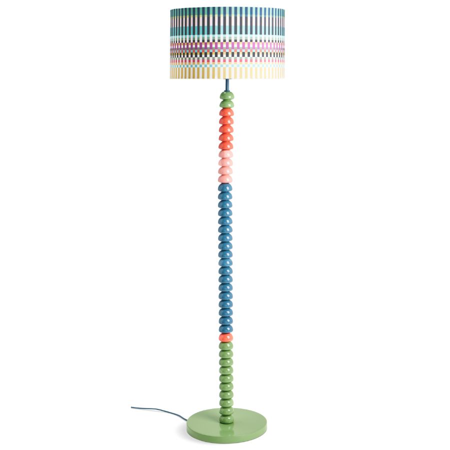 A colorful floor lamp designed by Margo Selby