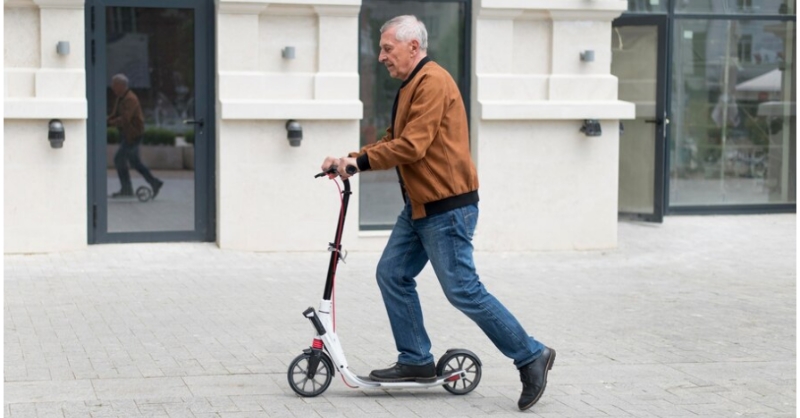 Man on scooter