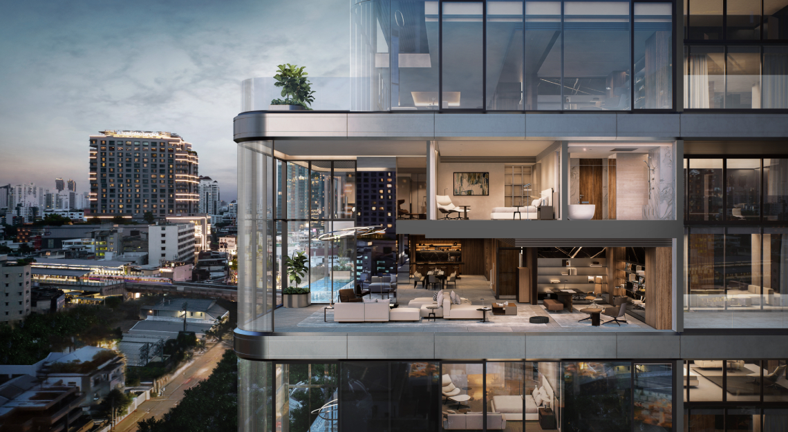 The Porsche Design Tower Bangkok is becoming an architectural icon