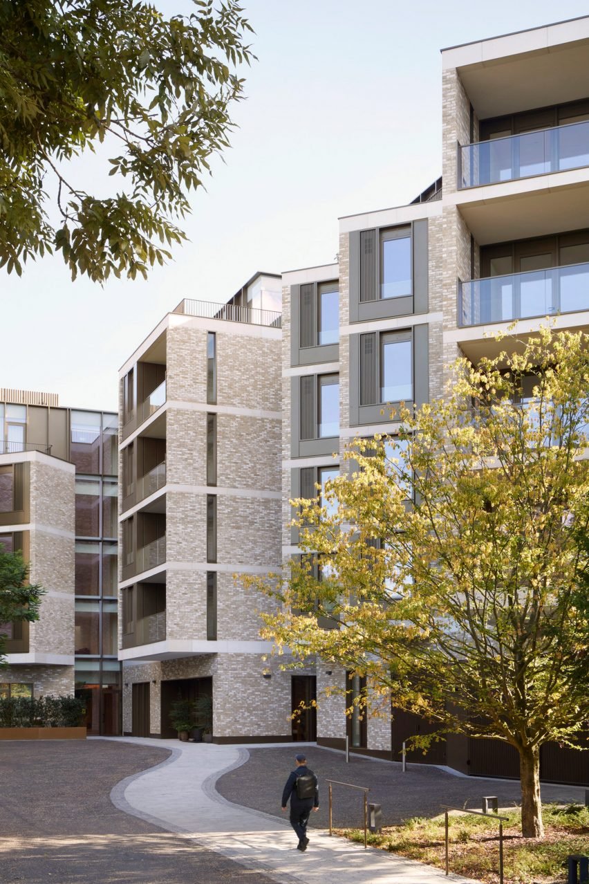 Faceted masonry retirement home in Hampstead