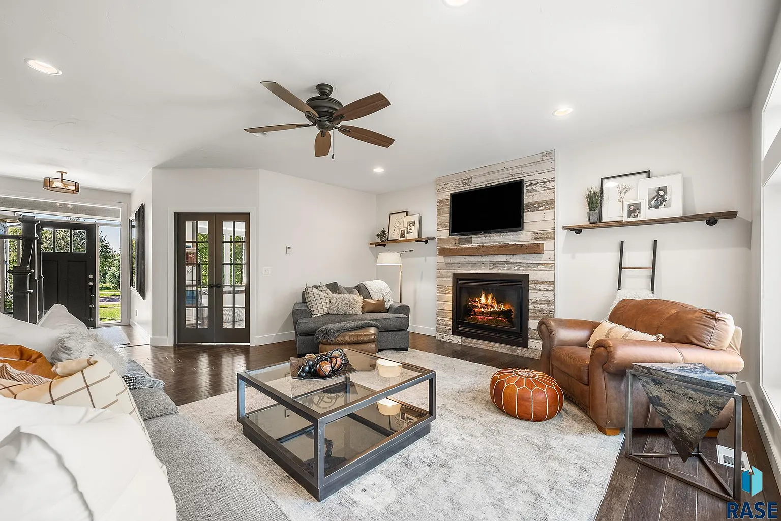 The sprawling home in Arbor's Edge is surrounded by nature and borders the Big Sioux River