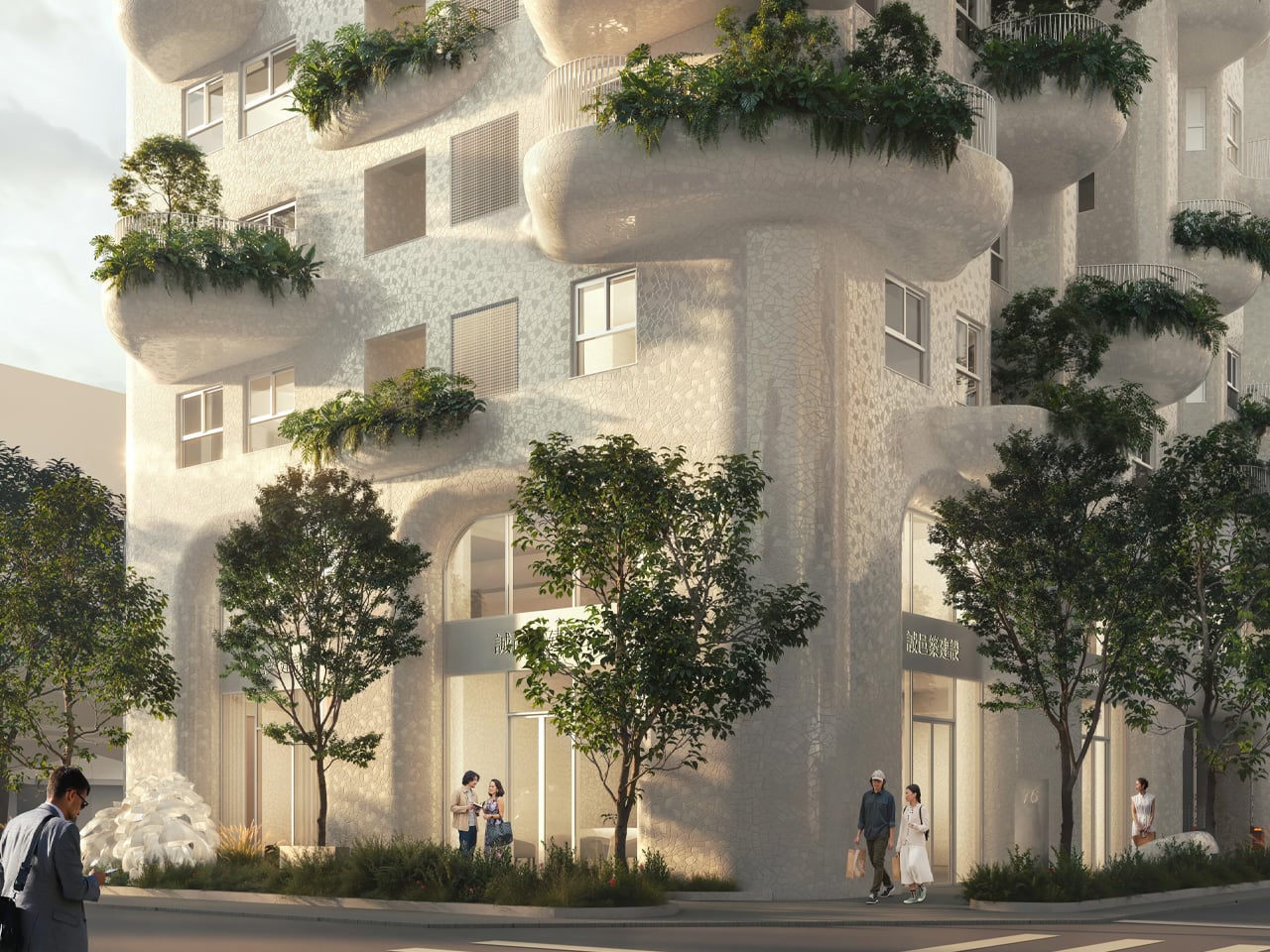 This 21-story tower features 104 green balconies inspired by Gaudí – Yanko design