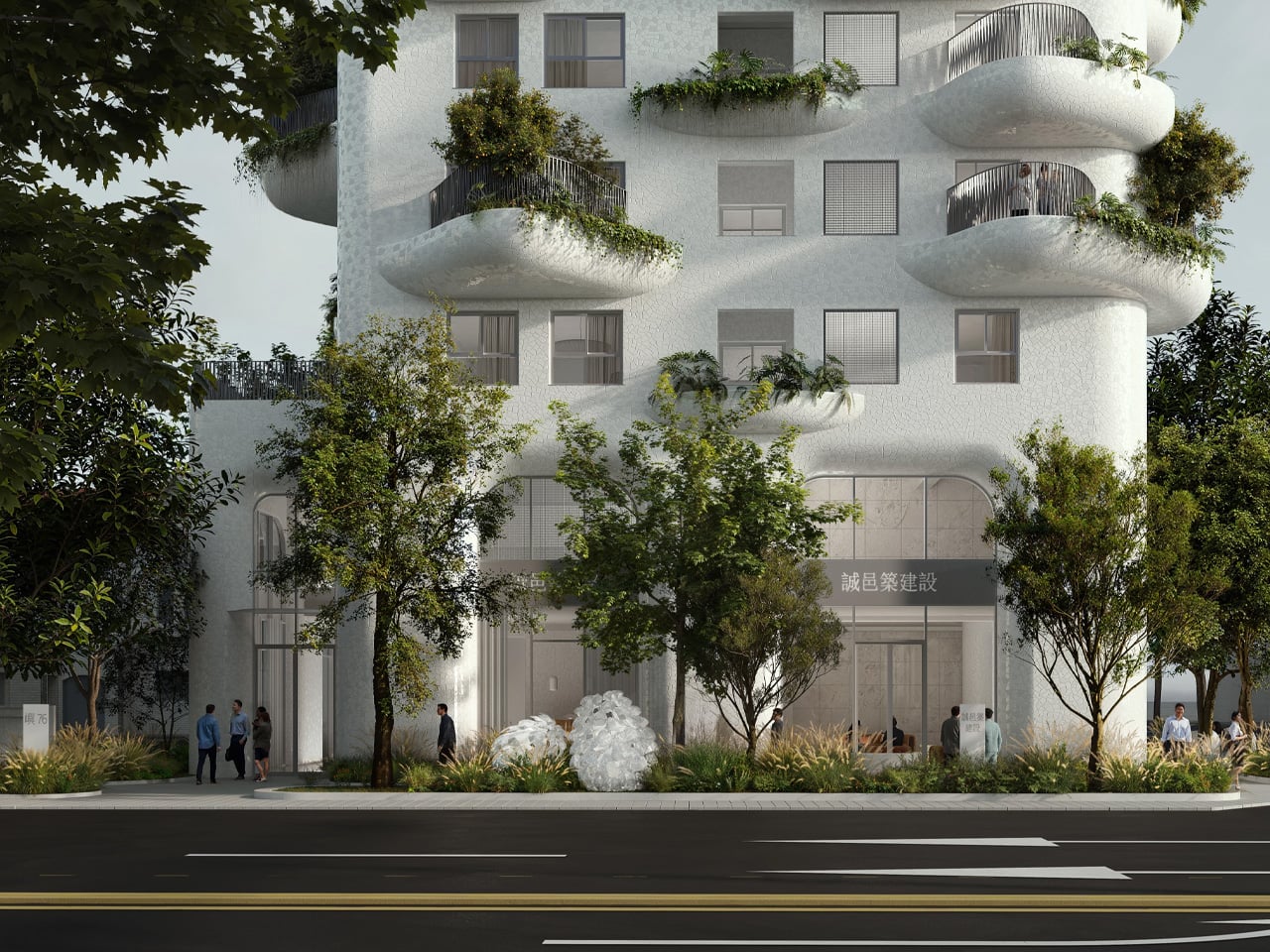 This 21-story tower features 104 green balconies inspired by Gaudí – Yanko design