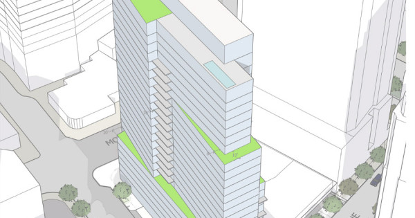 A narrow, 260-unit apartment building for Bethesda