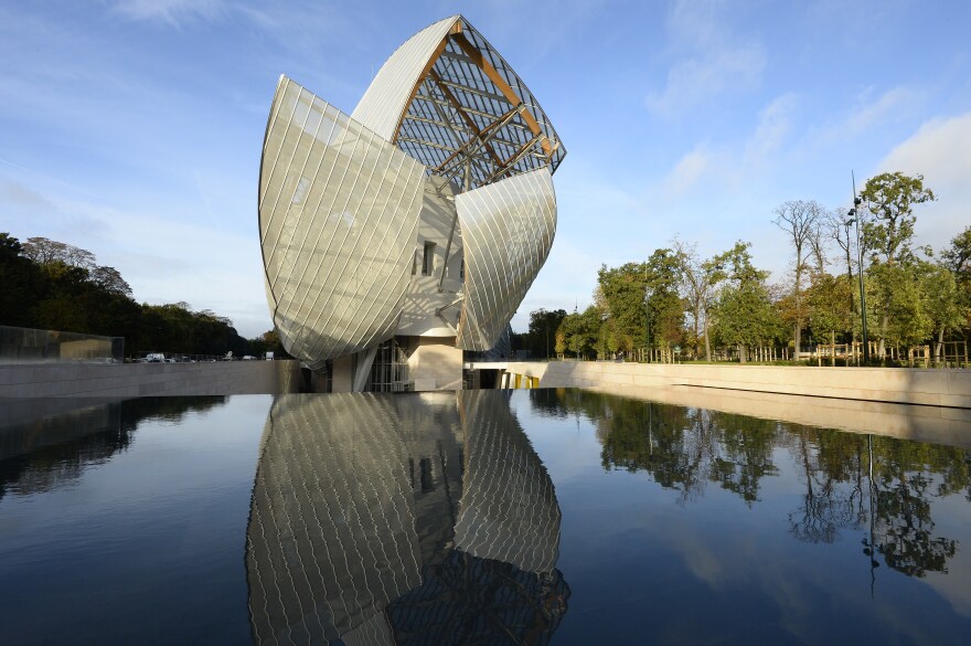 With 12 huge glass "Sail," The Louis Vuitton Foundation is shaped like a sailboat among the trees of the Bois de Boulogne in Paris.
